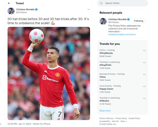 开云体育官网-60个帽子戏法 30岁前30个 30岁后30个 C罗不老松！